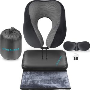 Travel Blanket Luxury Travel Set - Ergonomic Airplane Neck Pillow